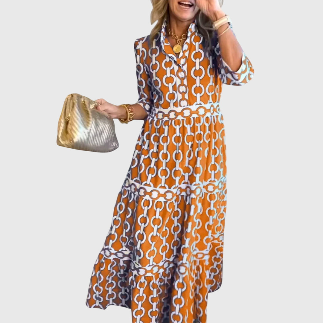 Celestia™ | Midi Dress with Chain Print
