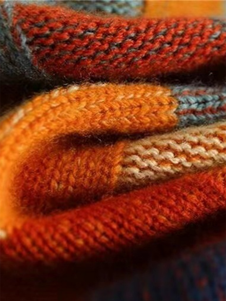 Isolde™ | Vintage Checkerboard Wool Knit Top