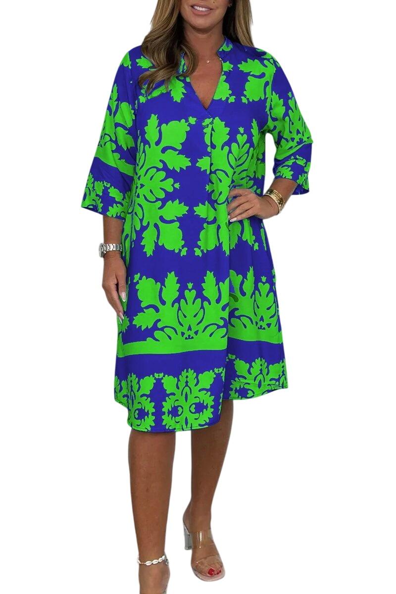 Radiant Dawn™ | Breezy V-Neck Midi Dress