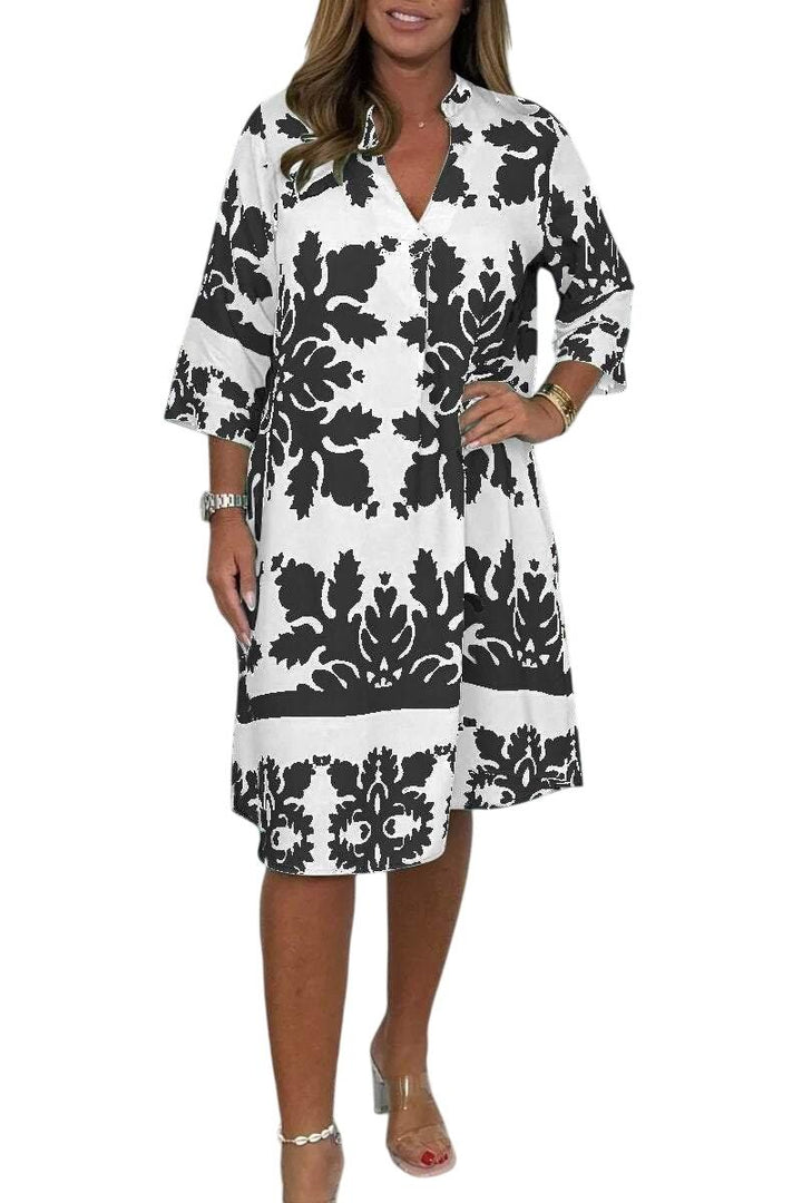 Radiant Dawn™ | Breezy V-Neck Midi Dress