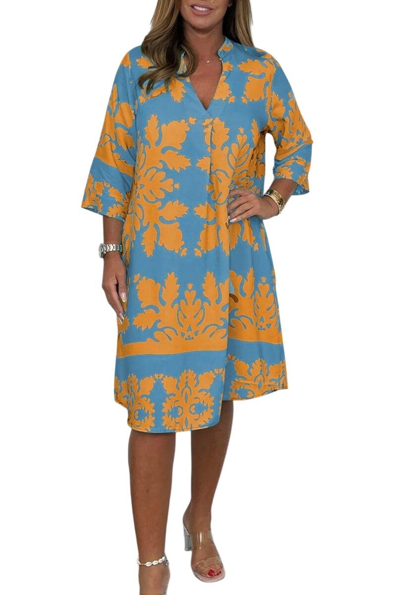 Radiant Dawn™ | Breezy V-Neck Midi Dress