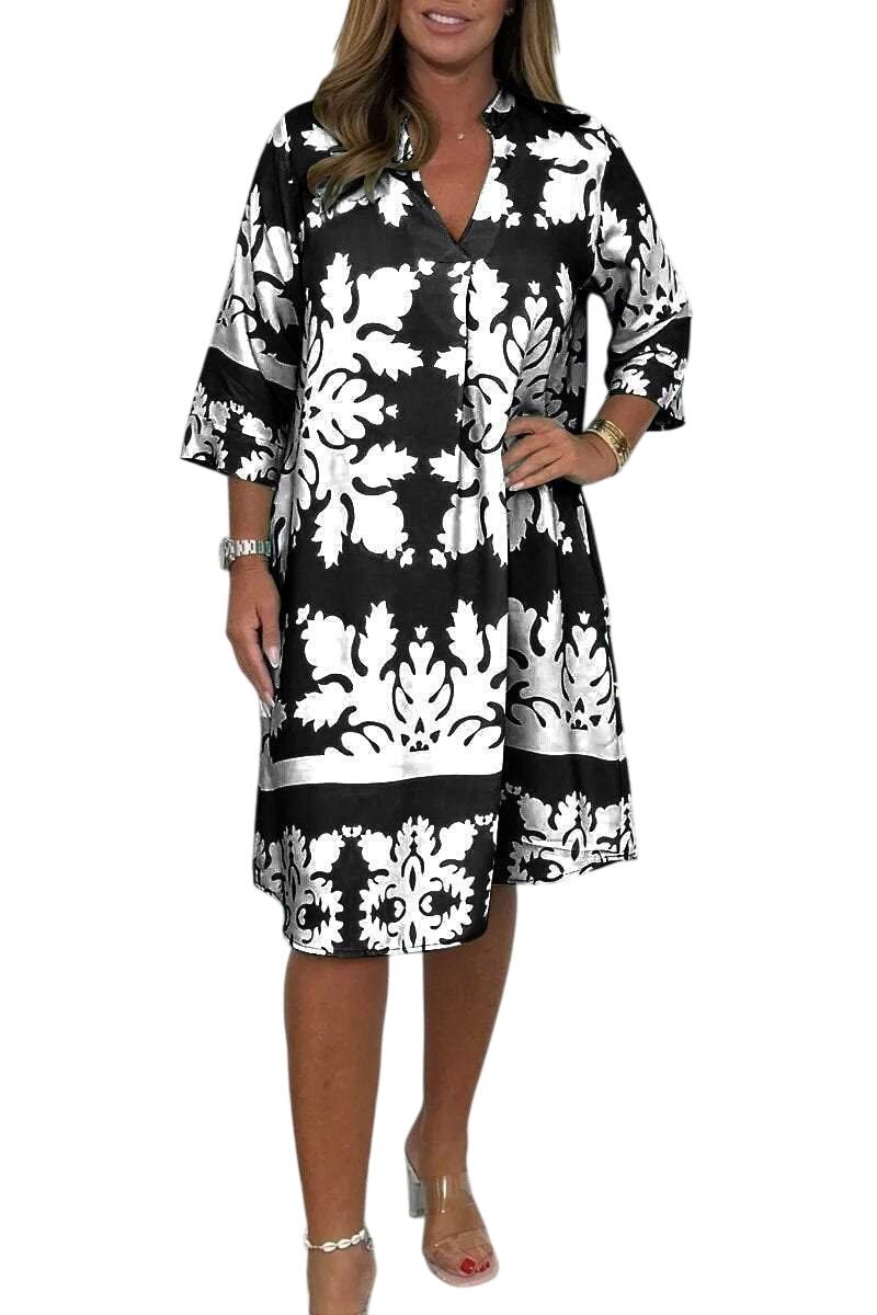 Radiant Dawn™ | Breezy V-Neck Midi Dress