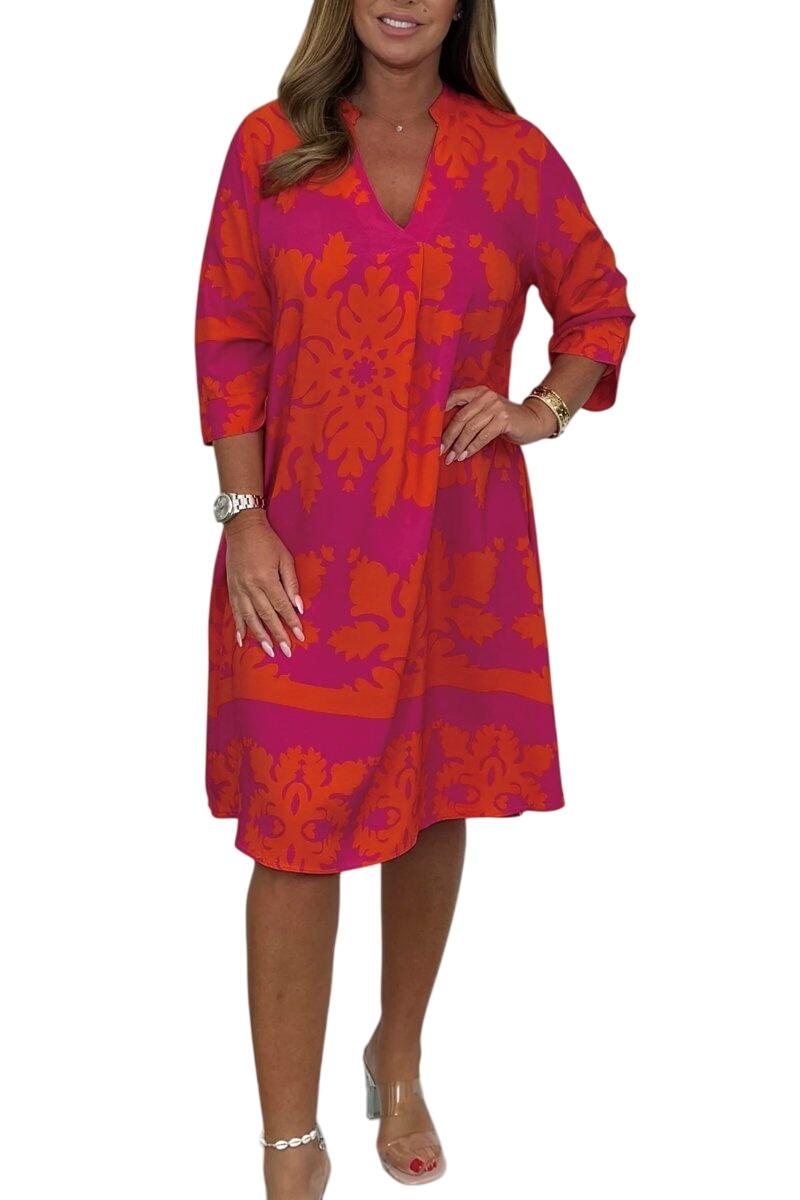 Radiant Dawn™ | Breezy V-Neck Midi Dress