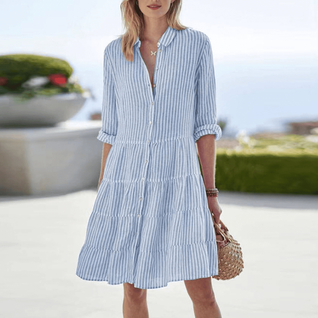 Sylvia™ | Button-Front Striped Sundress