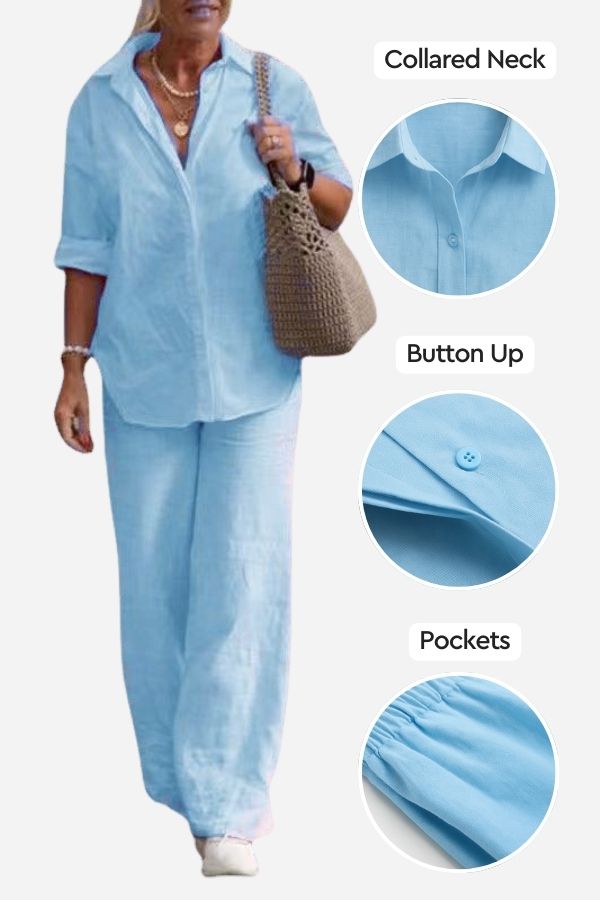 Liana™ | Relaxed Shirt & Trousers Two-Piece Set