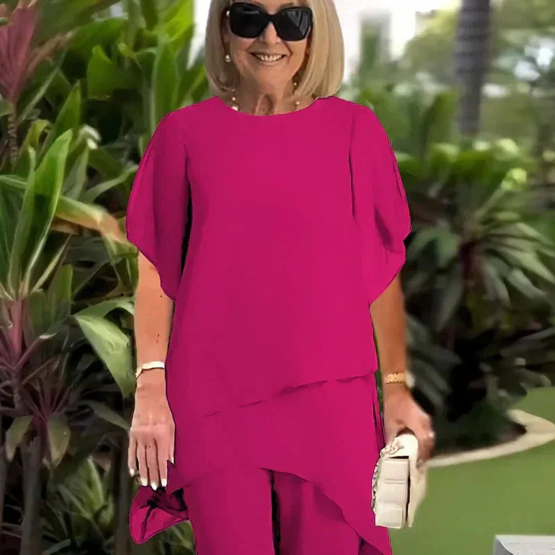 Elara™ | Chic Asymmetrical Top and Pants Set