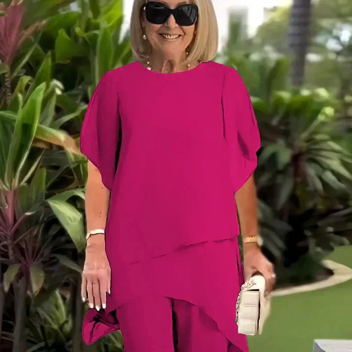 Elara™ | Chic Asymmetrical Top and Pants Set