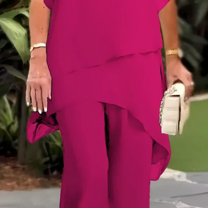 Elara™ | Chic Asymmetrical Top and Pants Set