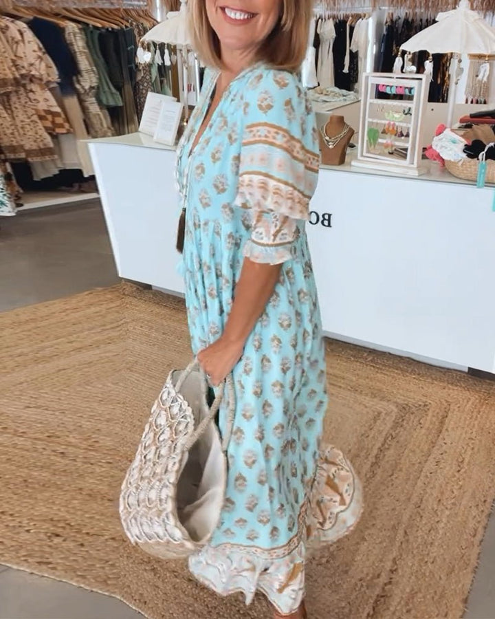 Naelora™ | Boho Tassel Midi Dress