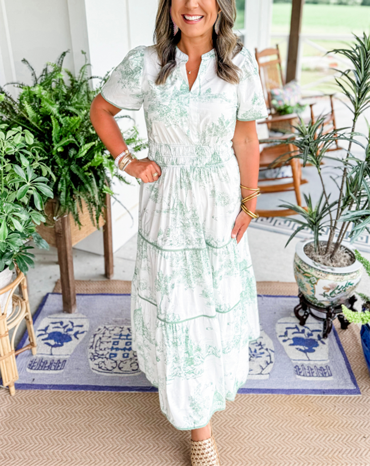 Sophia™ | Classic Toile Maxi Dress