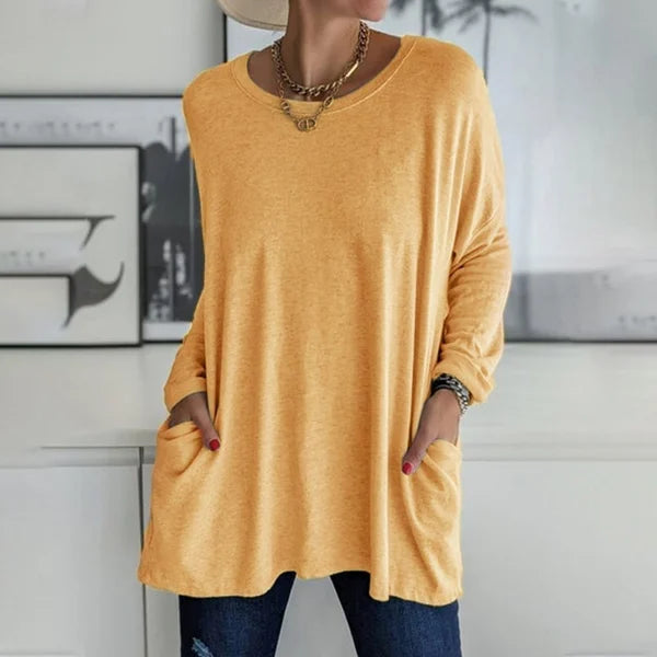 Maelia™ | Relaxed Long Sleeve Top – Effortless Comfort Meets Everyday Style