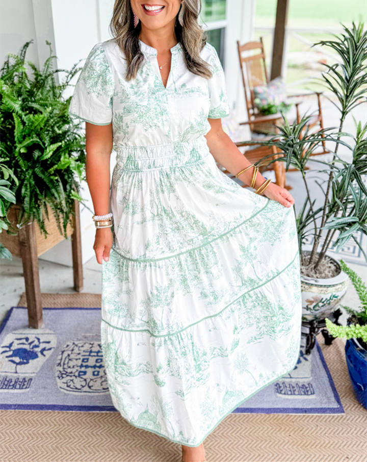 Sophia™ | Classic Toile Maxi Dress