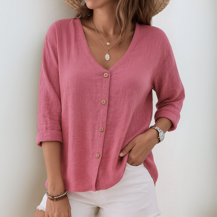 Eira™ | Relaxed Button-Up Blouse – Effortless Style, Everyday Ease