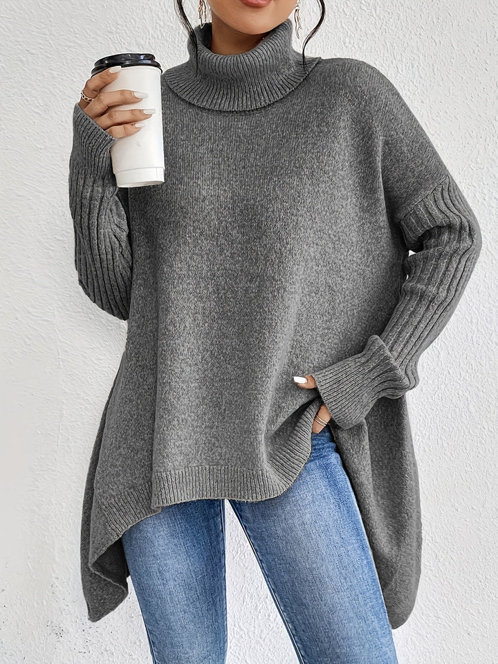 Milena - Casual Long Sleeve High Neck Sweater