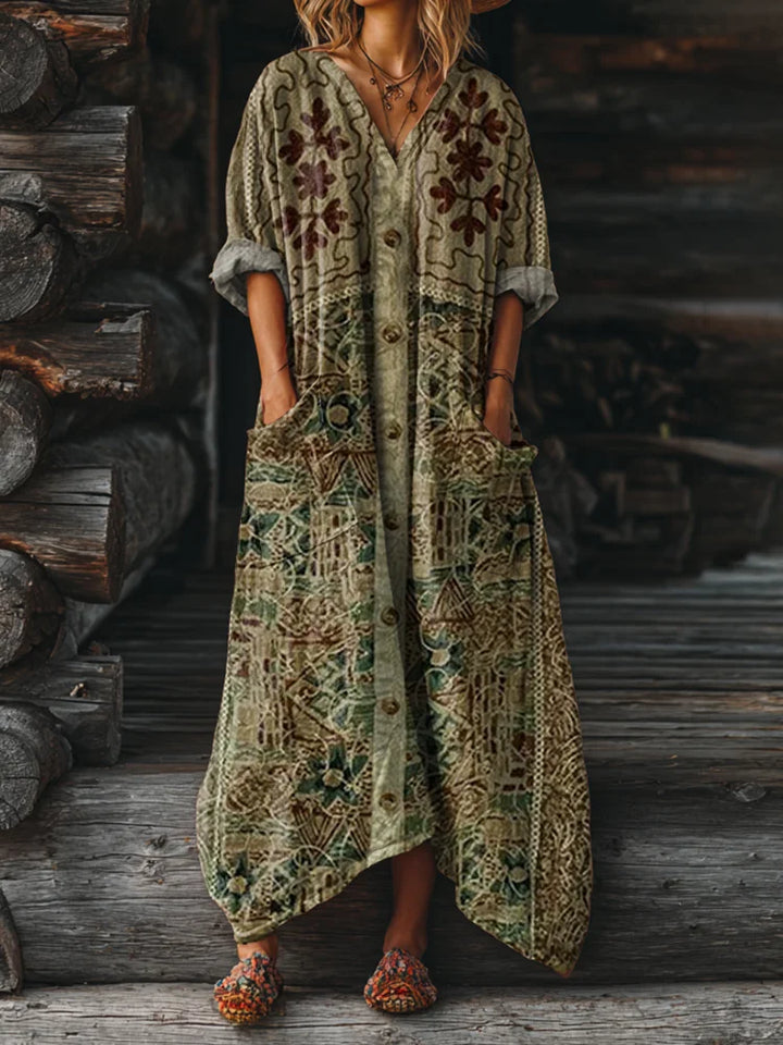 Neri™ | Vintage Boho Dress with Pockets