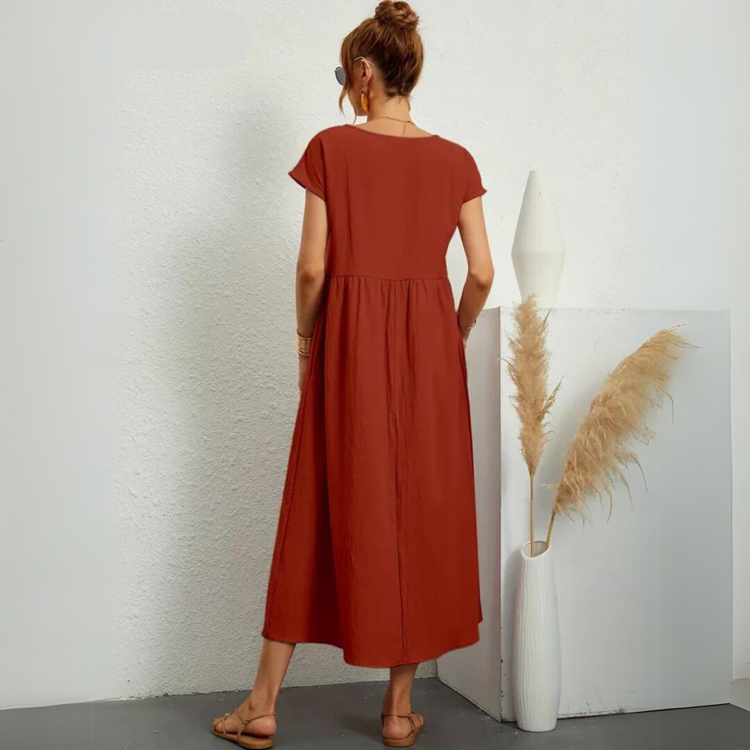 Miraelle™ | 100% Cotton Everyday Midi Dress