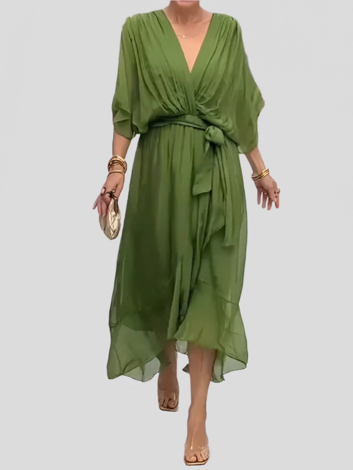 Adriana™ | Flowy Silk Midi Dress