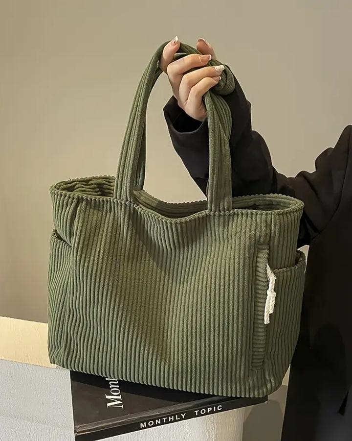 Serafina™ – Ribbed Tote Bag with Cord Detail