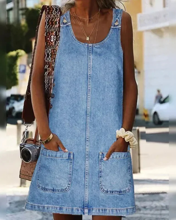 Astrid™ | Denim Summer Dress with Flattering Cut