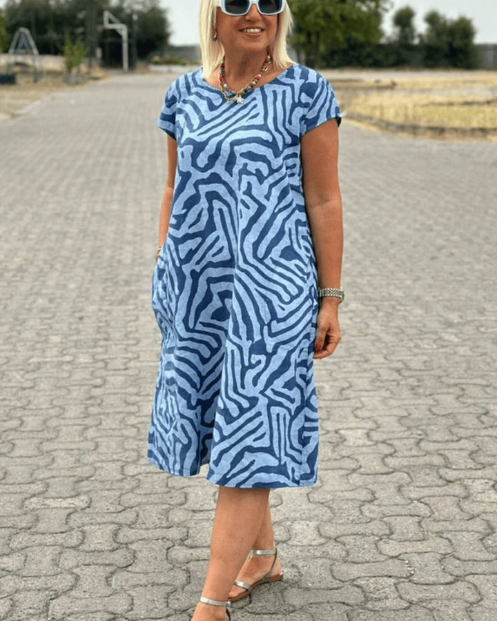Nelia™ | Summer Dress with Round Neck and Beautiful Print