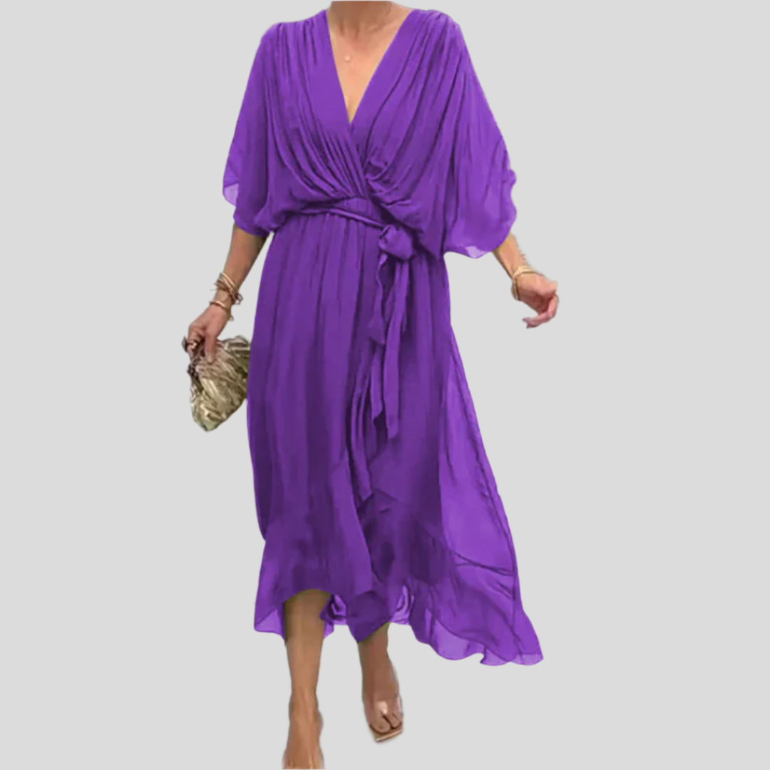 Adriana™ | Flowy Silk Midi Dress