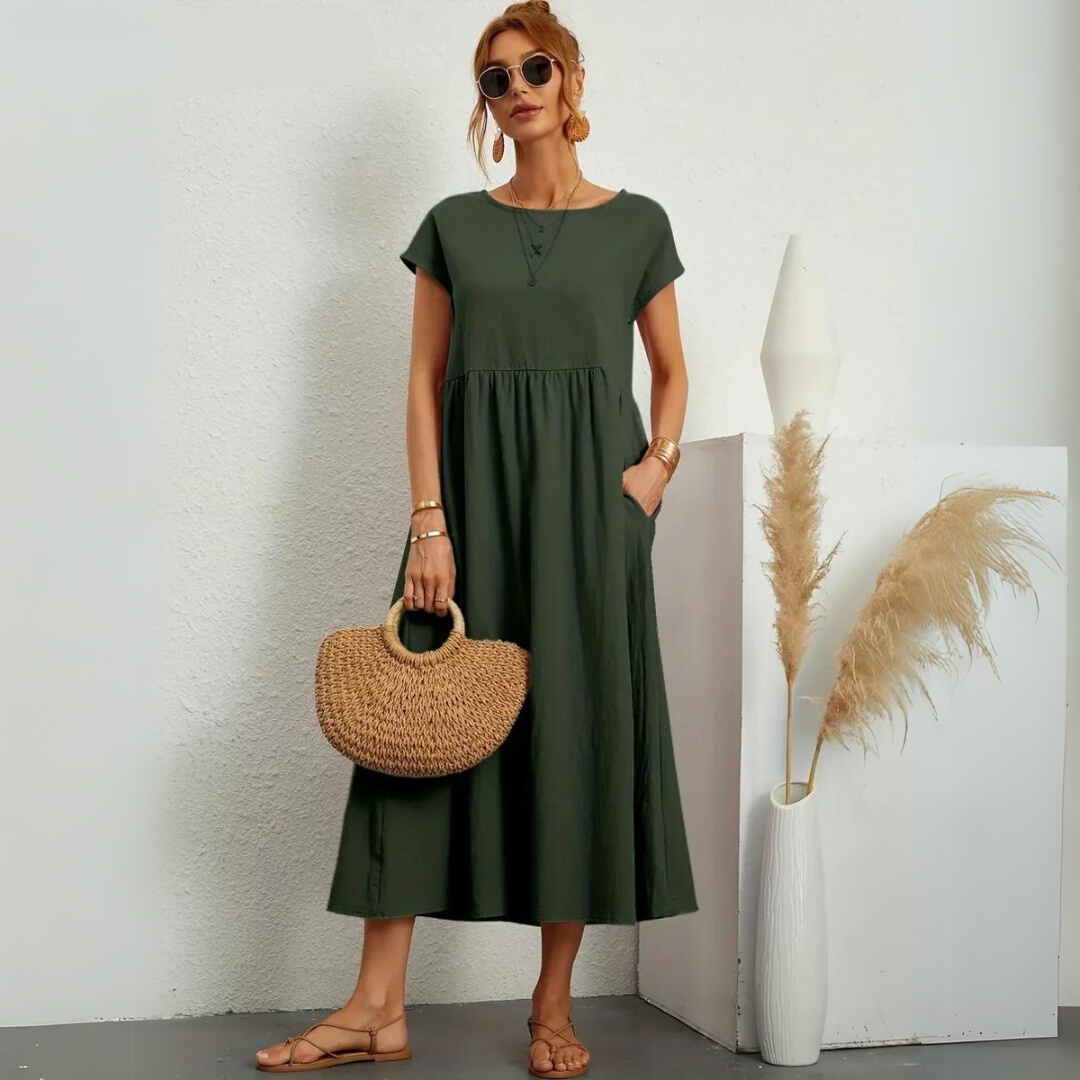 Miraelle™ | 100% Cotton Everyday Midi Dress