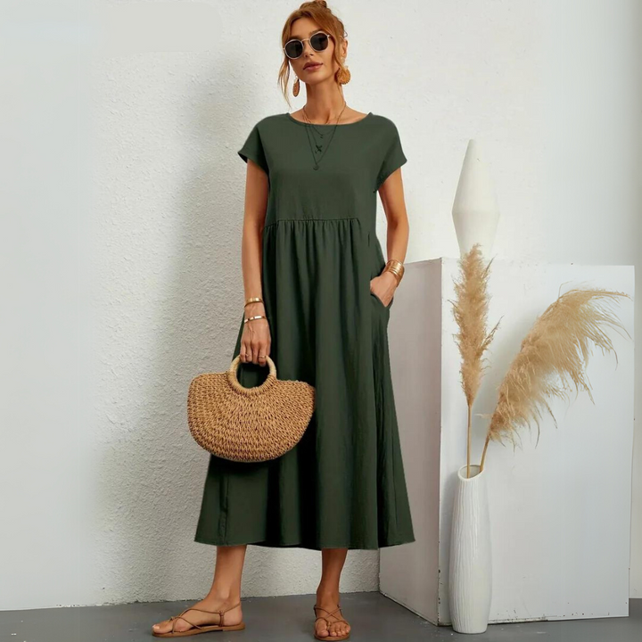 Miraelle™ | 100% Cotton Everyday Midi Dress