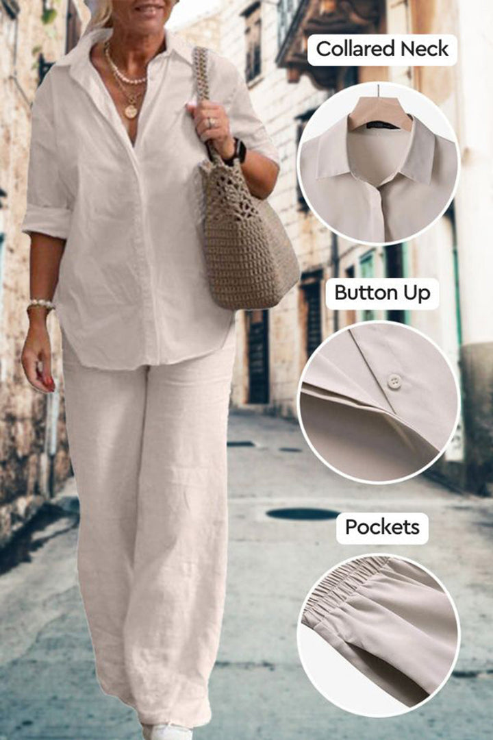 Liana™ | Relaxed Shirt & Trousers Two-Piece Set
