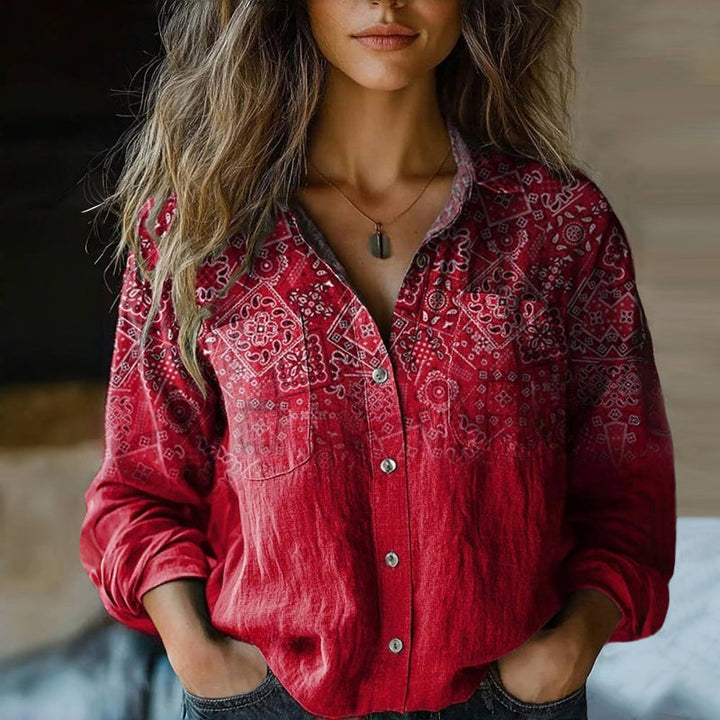 Monika™ | Vintage Printed Spring Blouse