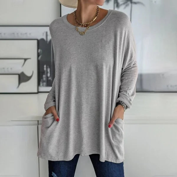 Maelia™ | Relaxed Long Sleeve Top – Effortless Comfort Meets Everyday Style