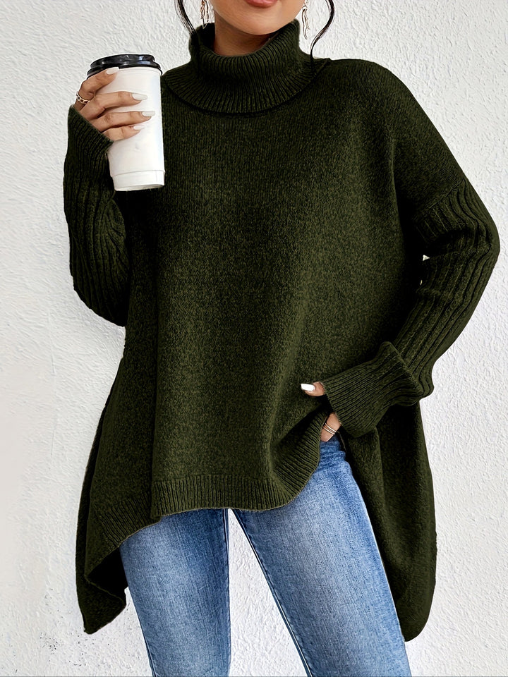 Milena - Casual Long Sleeve High Neck Sweater