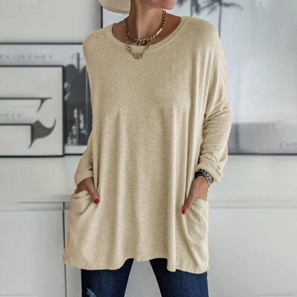 Maelia™ | Relaxed Long Sleeve Top – Effortless Comfort Meets Everyday Style