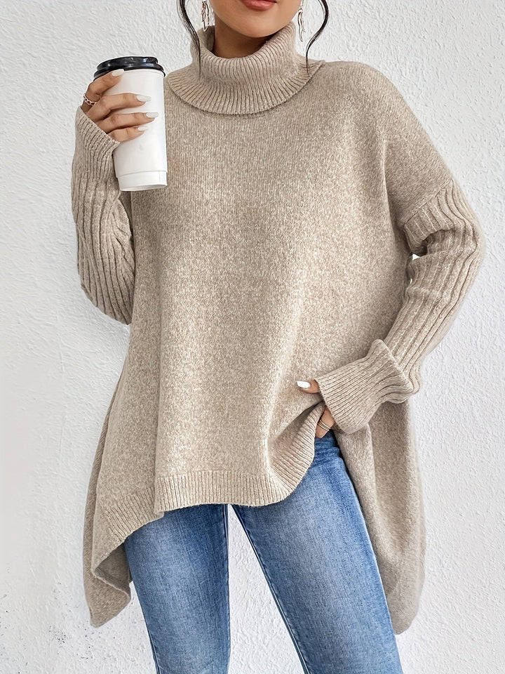 Milena - Casual Long Sleeve High Neck Sweater