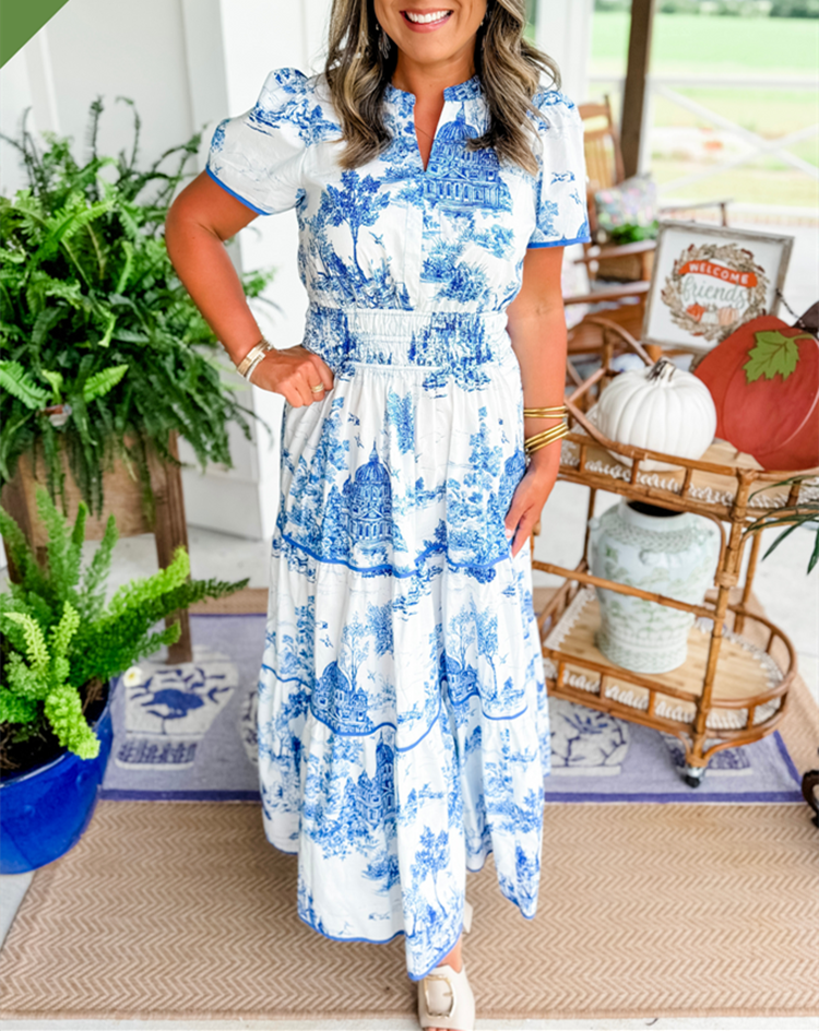 Sophia™ | Classic Toile Maxi Dress