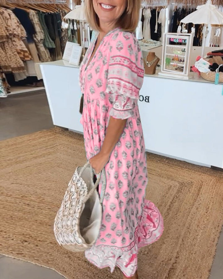 Naelora™ | Boho Tassel Midi Dress