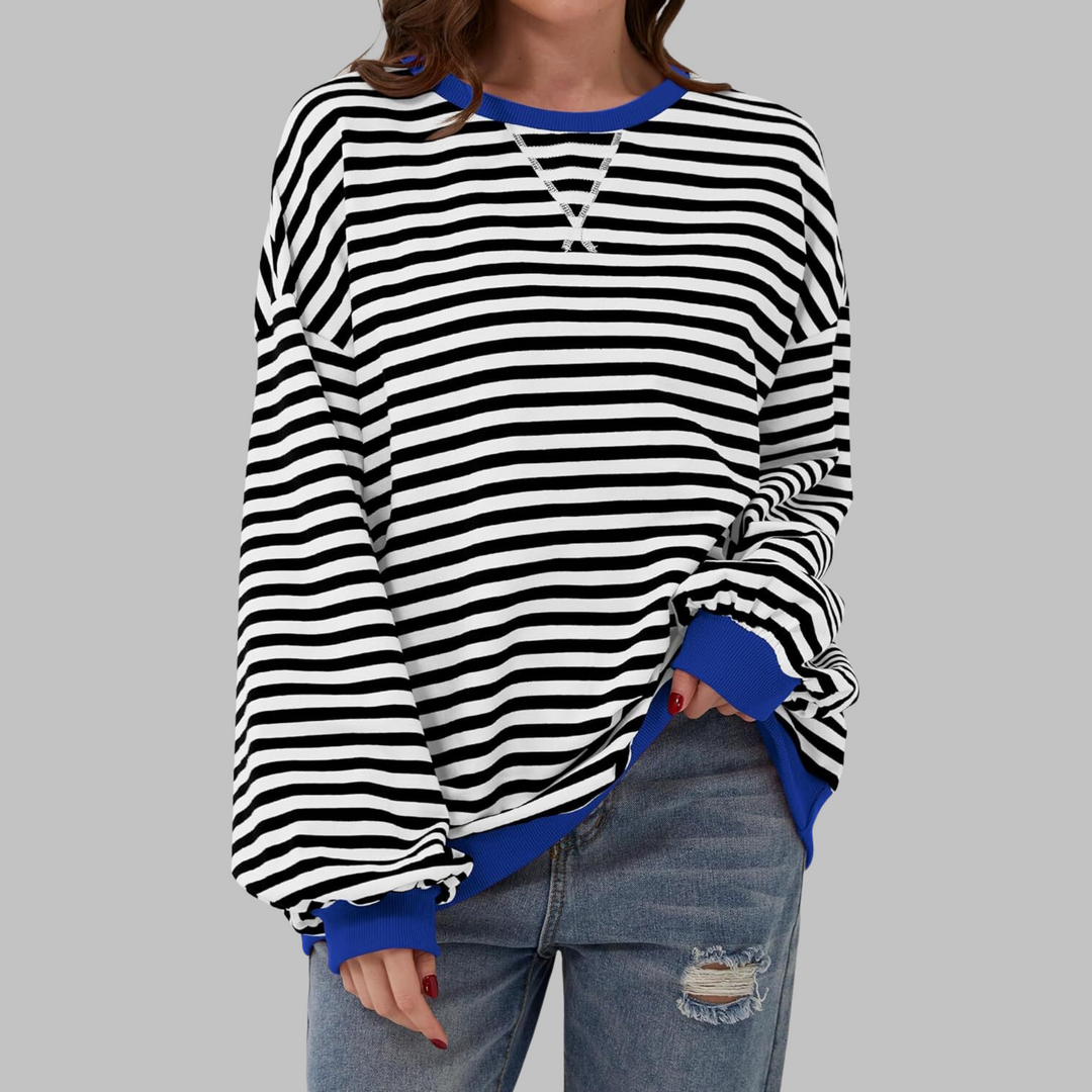 Luka™ | Casual Long Sleeve Round Neck Striped Sweatshirt