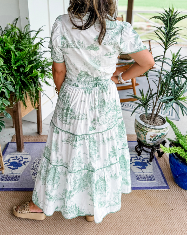 Sophia™ | Classic Toile Maxi Dress