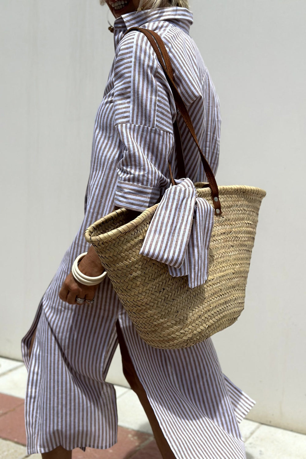 Evellia™ | Striped Everyday Shirt Dress