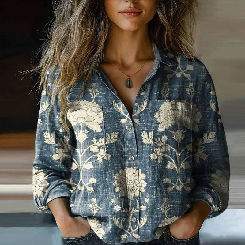 Monika™ | Vintage Printed Spring Blouse