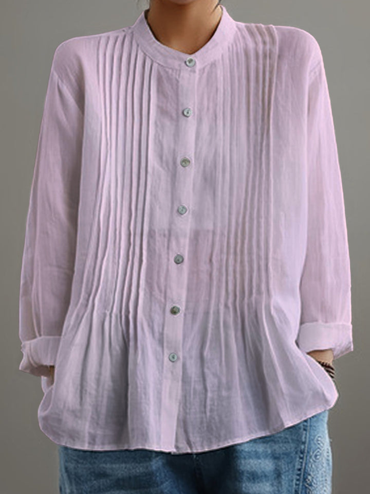 Elowen™ | Timeless Pleated Linen Shirt