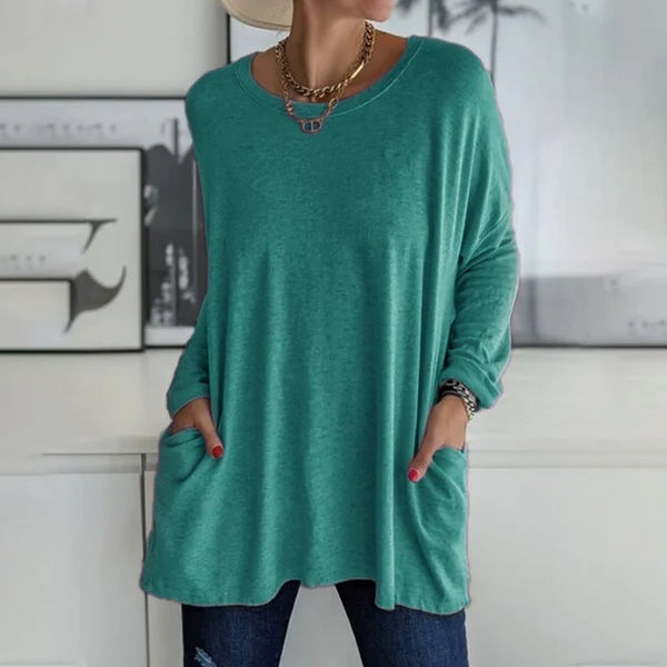 Maelia™ | Relaxed Long Sleeve Top – Effortless Comfort Meets Everyday Style