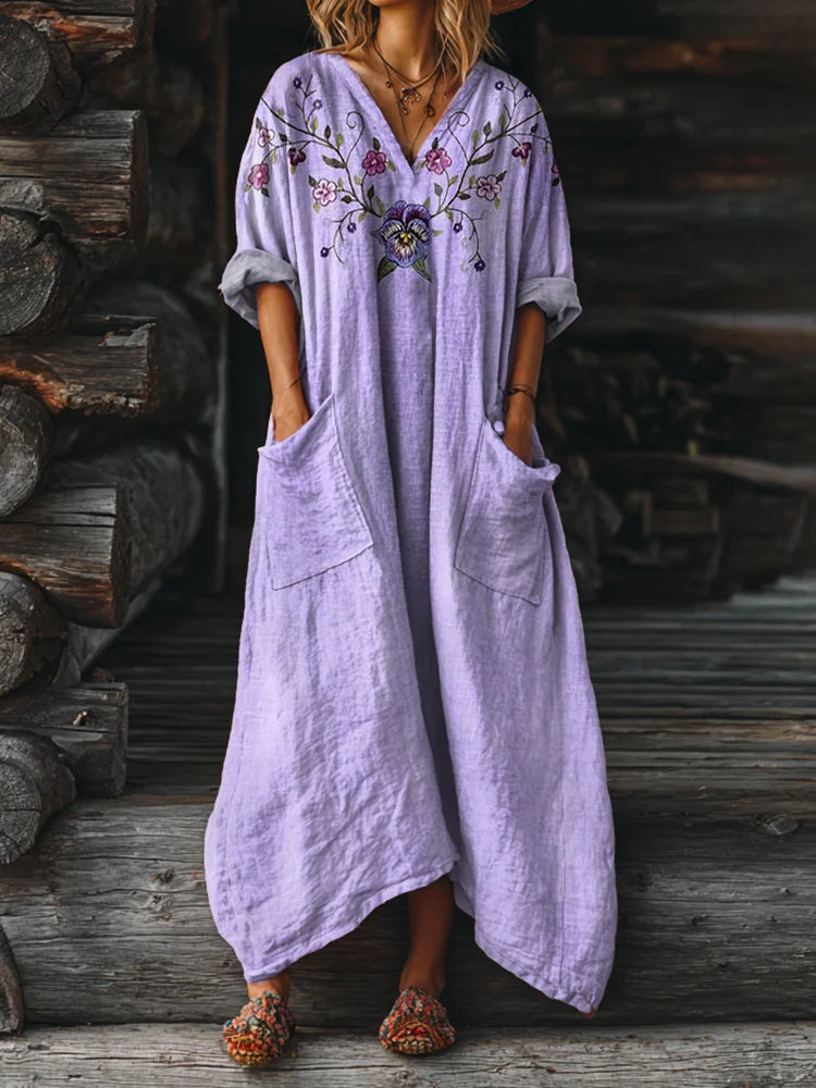 Neri™ | Vintage Boho Dress with Pockets