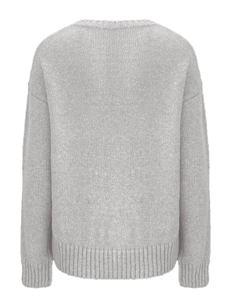 Urvela™ | Cat Print Long Sleeve Sweater