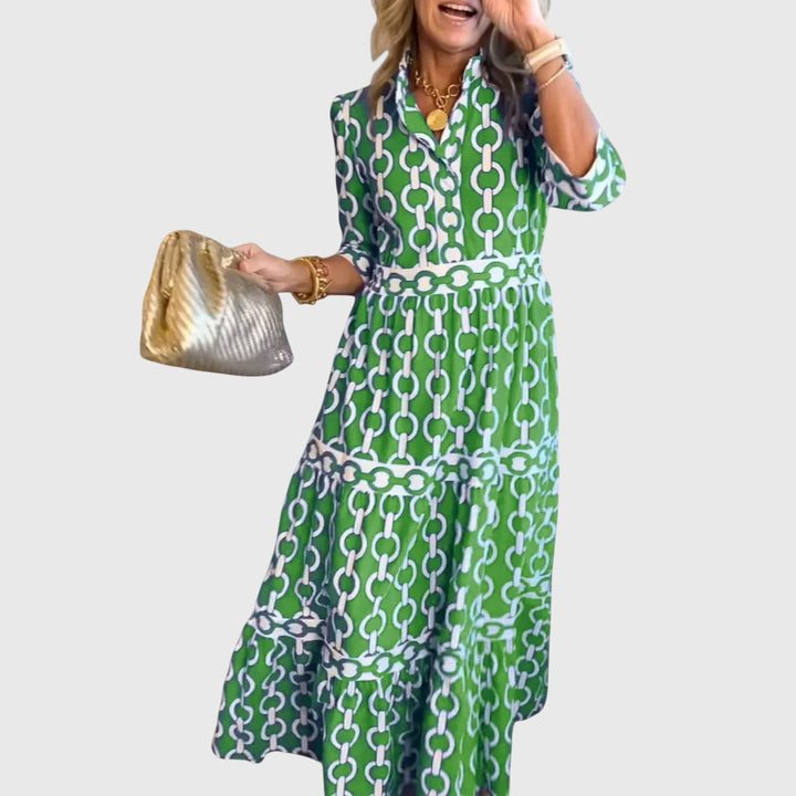 Celestia™ | Midi Dress with Chain Print
