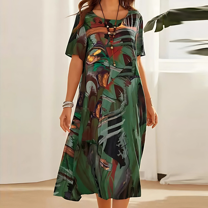 Corinne | Colorful flowy midi summer dress