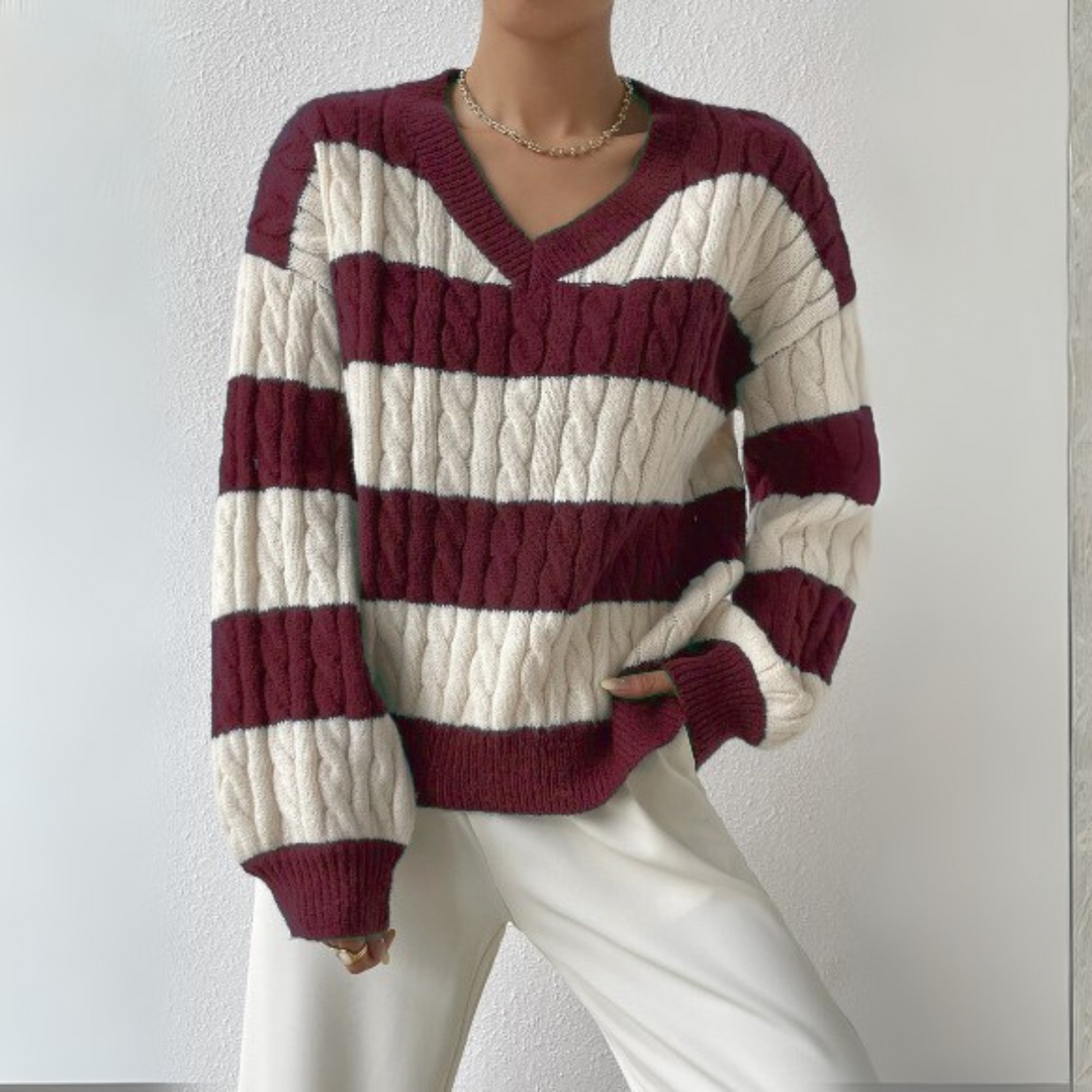 Morta™ | Comfy V-Neck Long Sleeve Sweater