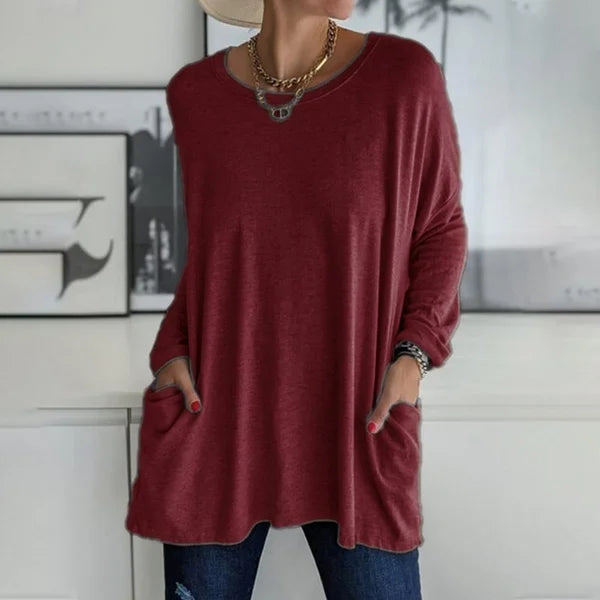 Maelia™ | Relaxed Long Sleeve Top – Effortless Comfort Meets Everyday Style