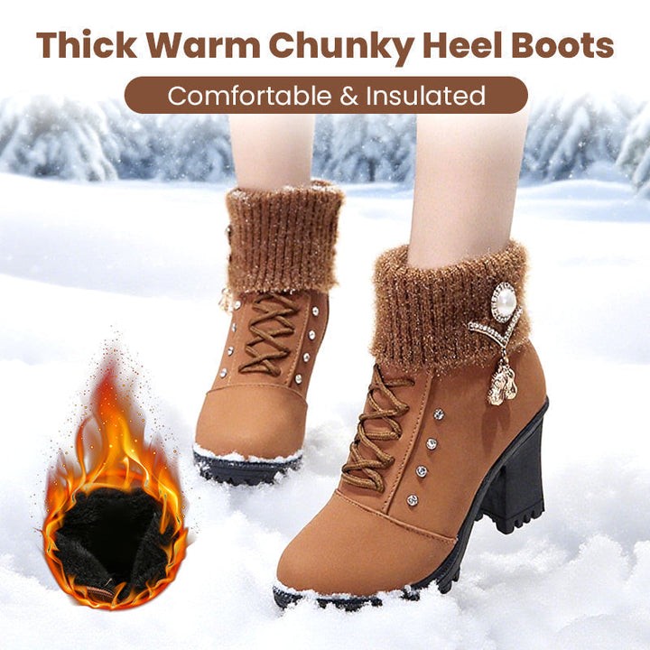 Nordelia™ | Thick Warm Chunky Heel Boots