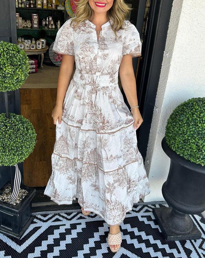 Sophia™ | Classic Toile Maxi Dress