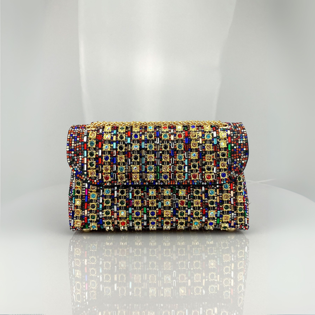 LAVIERA™ | Chic Chain Colored Diamond Shoulder Bag